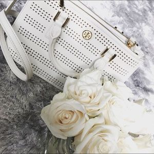 Tory Burch Robinson Perforated Small Tote